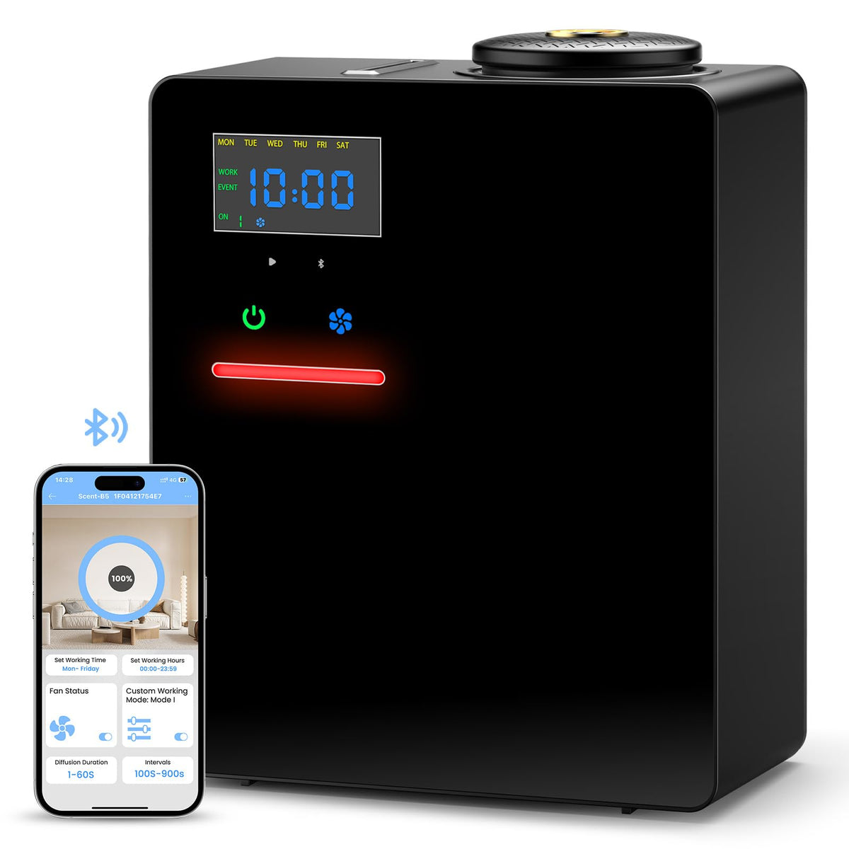 OANDYS diffuseur sans eau assure une couverture jusqu'à 5000 pieds carrés pour grands espaces.