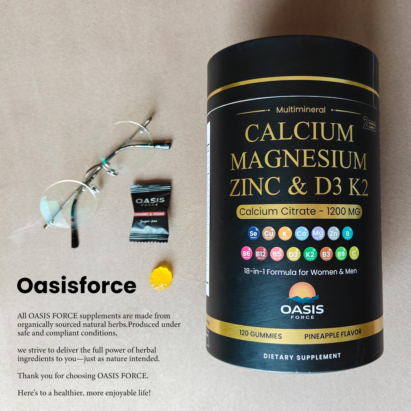 OASIS FORCE Bocal de gommes, dosage simple et pratique.