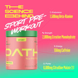 Étiquette et emballage du pré-entraînement Oath Nutrition Melonade Stand prêt à emporter