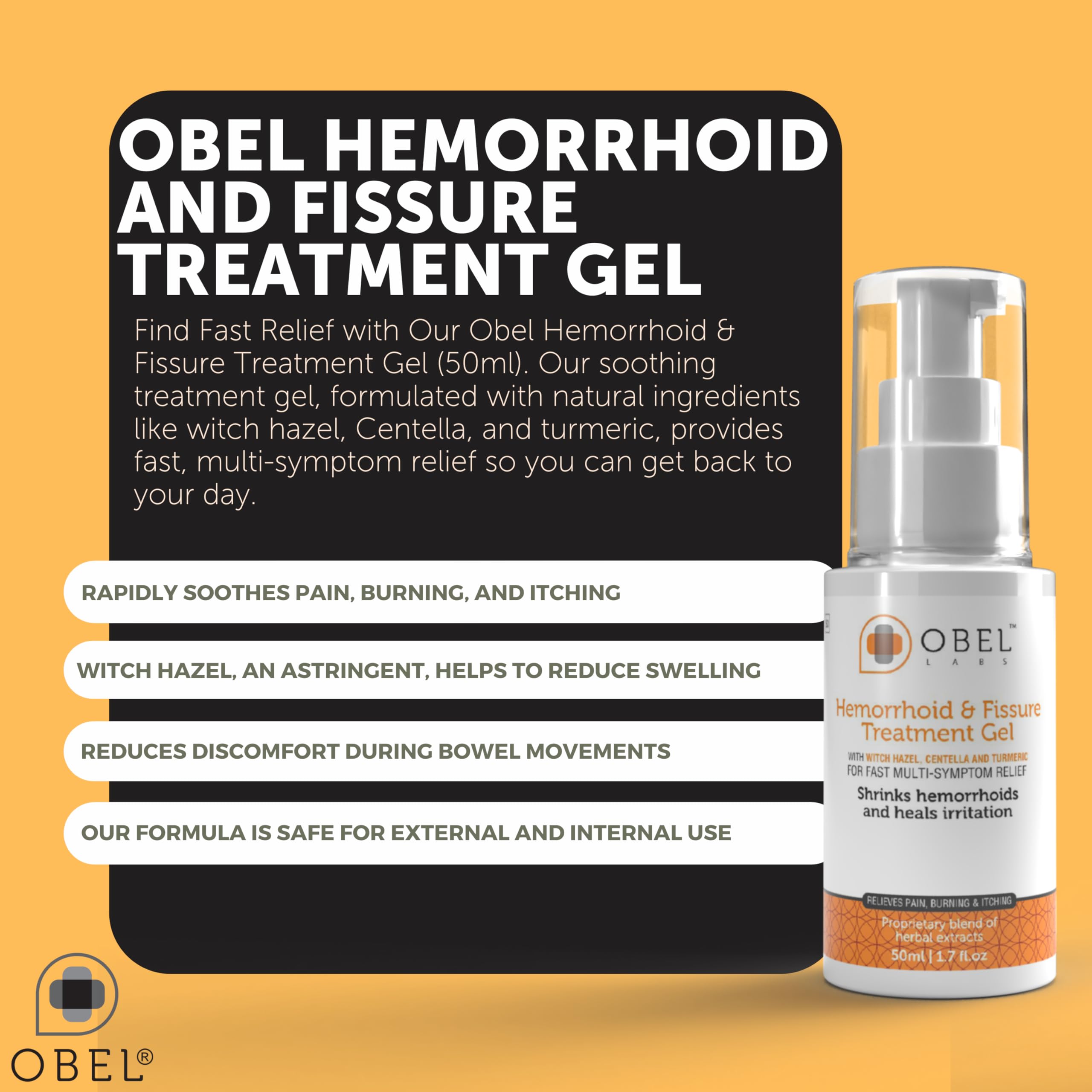 Obel gel douleur anal, soulagement lors des selles et mouvements.