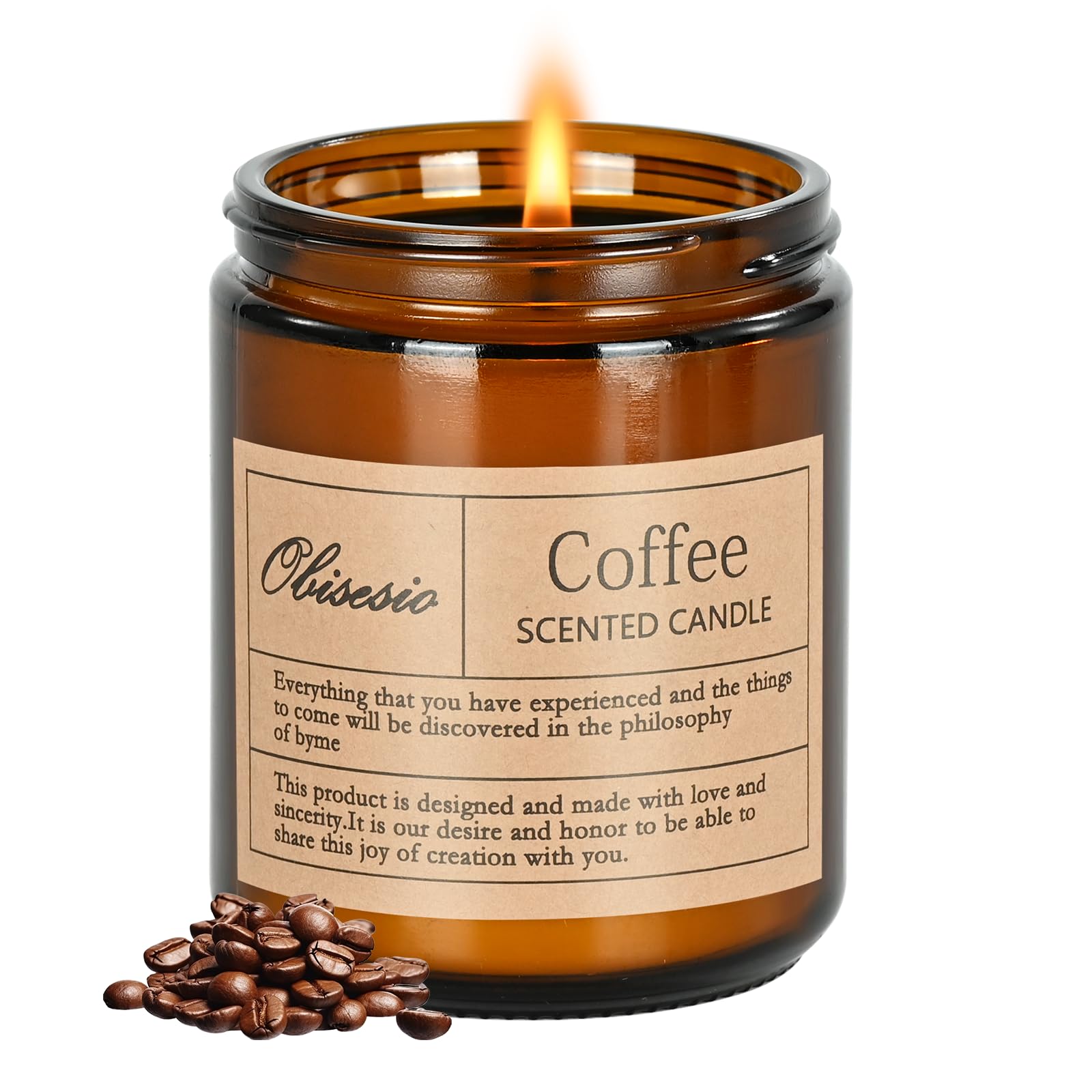 Bougie Obisesio senteur café pour éveiller les sens et créer une ambiance chaleureuse.