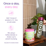 Feuilles et fibres greens biologiques dans Obvi Collagen Greens pour soutenir la digestion.