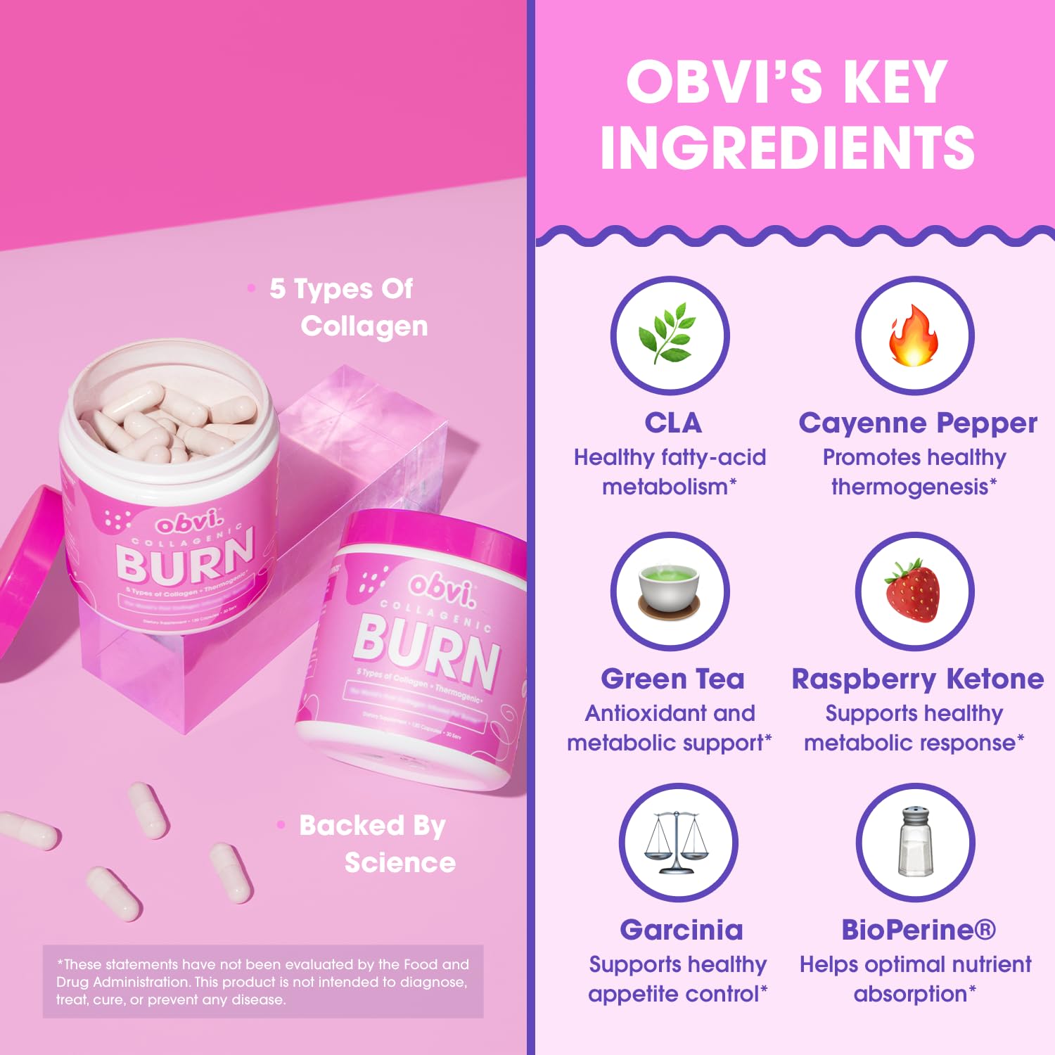 Obvi Collagenic Burn : BioPerine améliorant l’absorption des nutriments