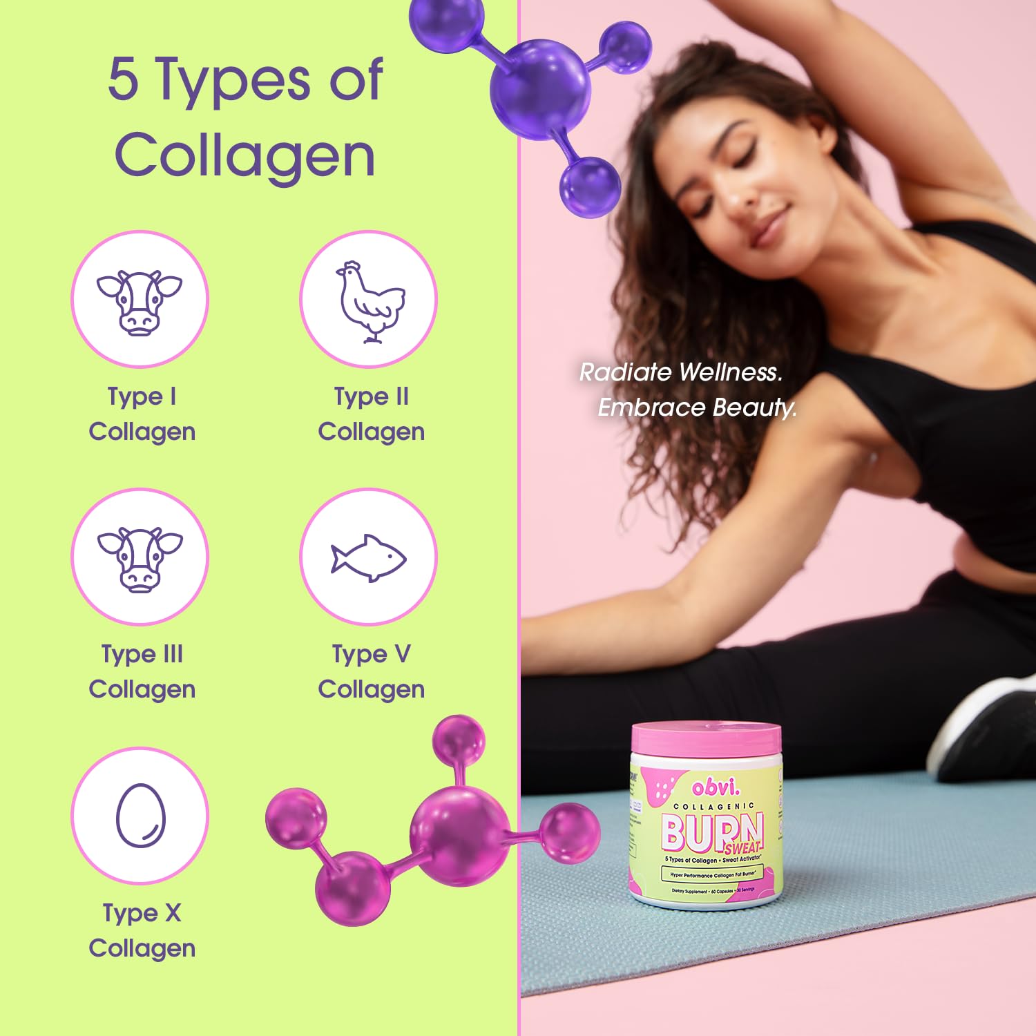 Obvi Collagenic Burn Sweat ambiance salle de sport et motivation.