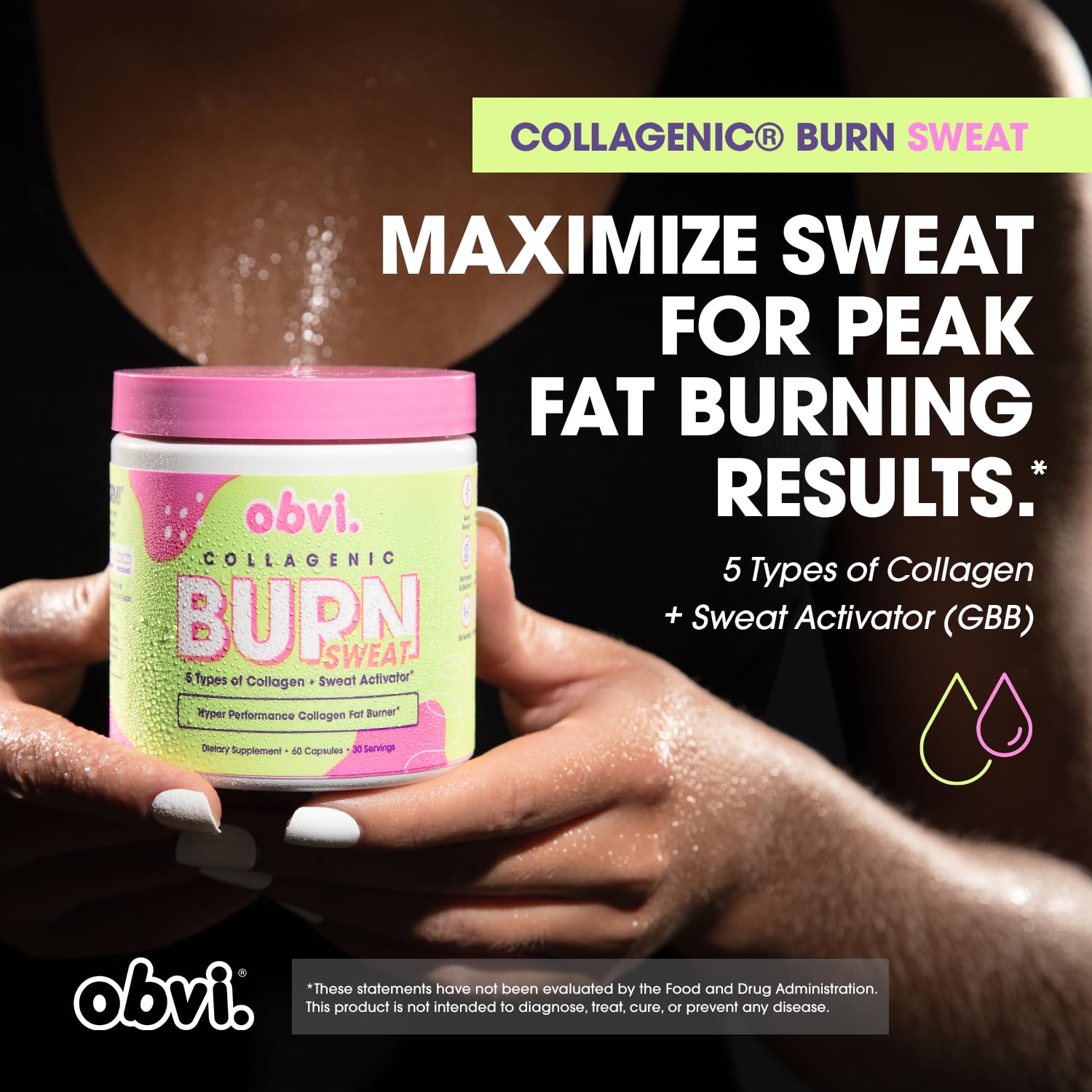 Obvi Collagenic Burn Sweat coffret américain assurant qualité et traçabilité.