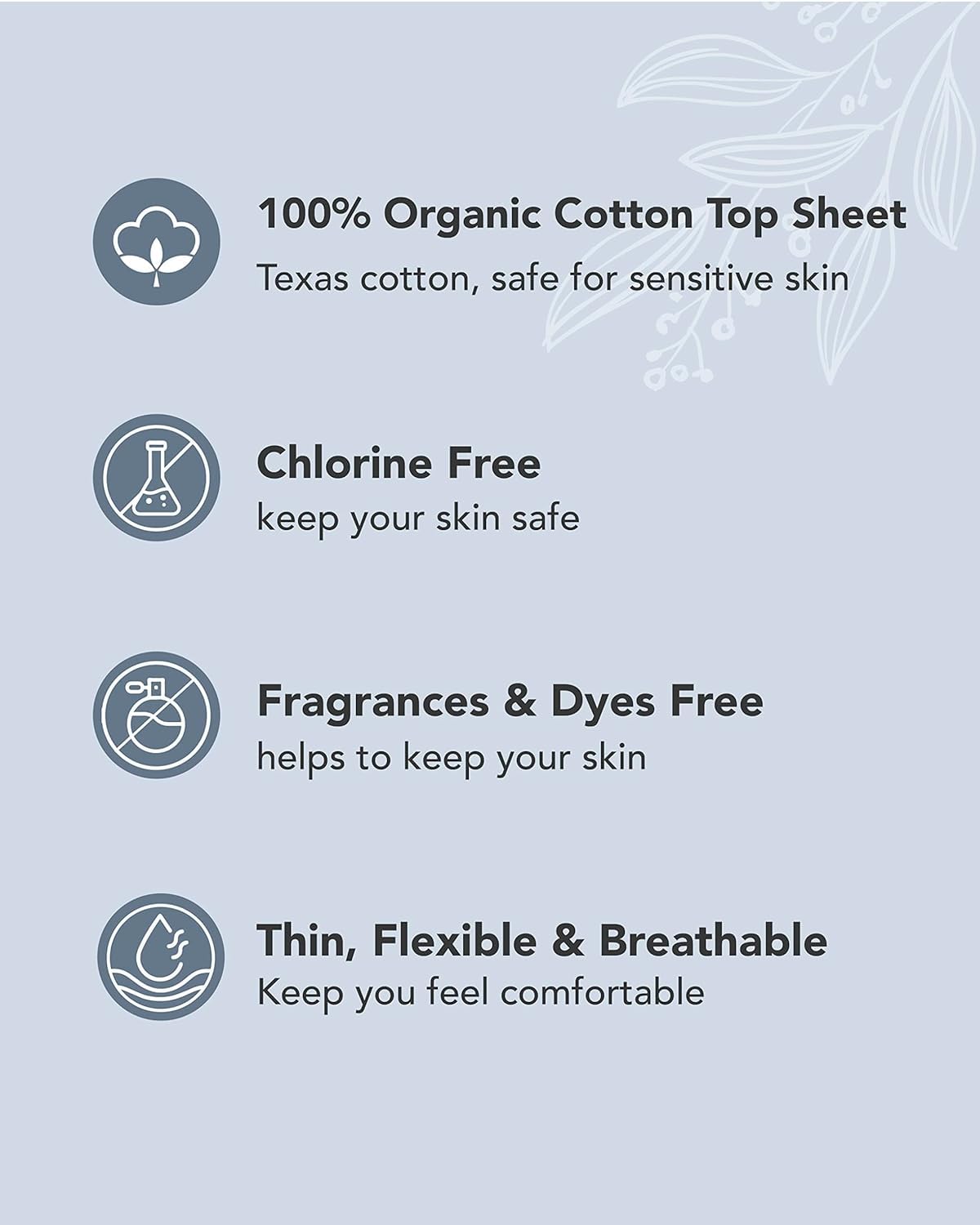 Absorption rapide avec surface textile respirante OC BON