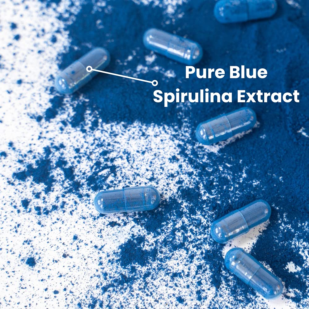 Ocean Rx Spiruline bleue sur l'étiquette, composition claire et sans additifs.