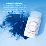Ocean Rx Spiruline bleue en gélules, format pratique pour le quotidien.