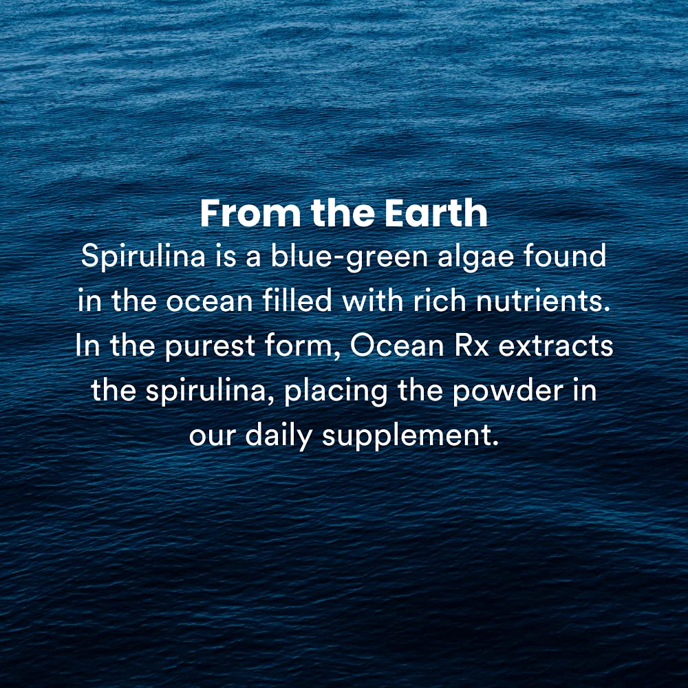 Soin peau Ocean Rx Spiruline bleue, texture lumineuse et nourrissante.