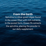 Soin peau Ocean Rx Spiruline bleue, texture lumineuse et nourrissante.