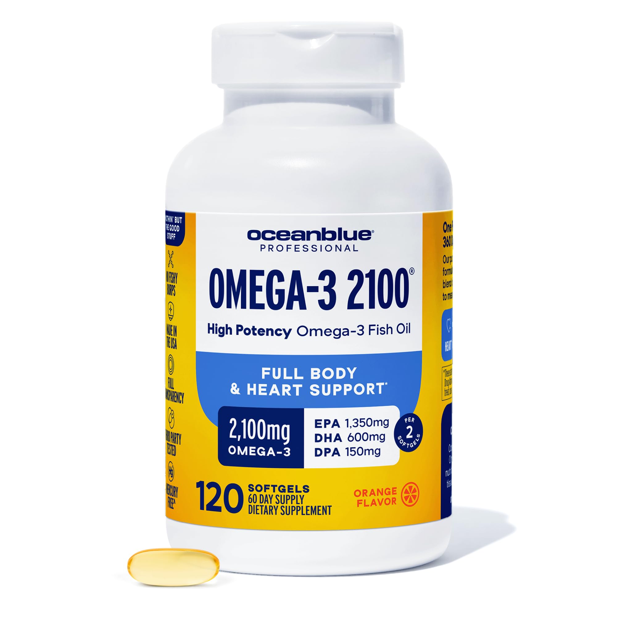 Oceanblue Omega-3 2100mg en bouteille gélules faciles à intégrer à votre routine