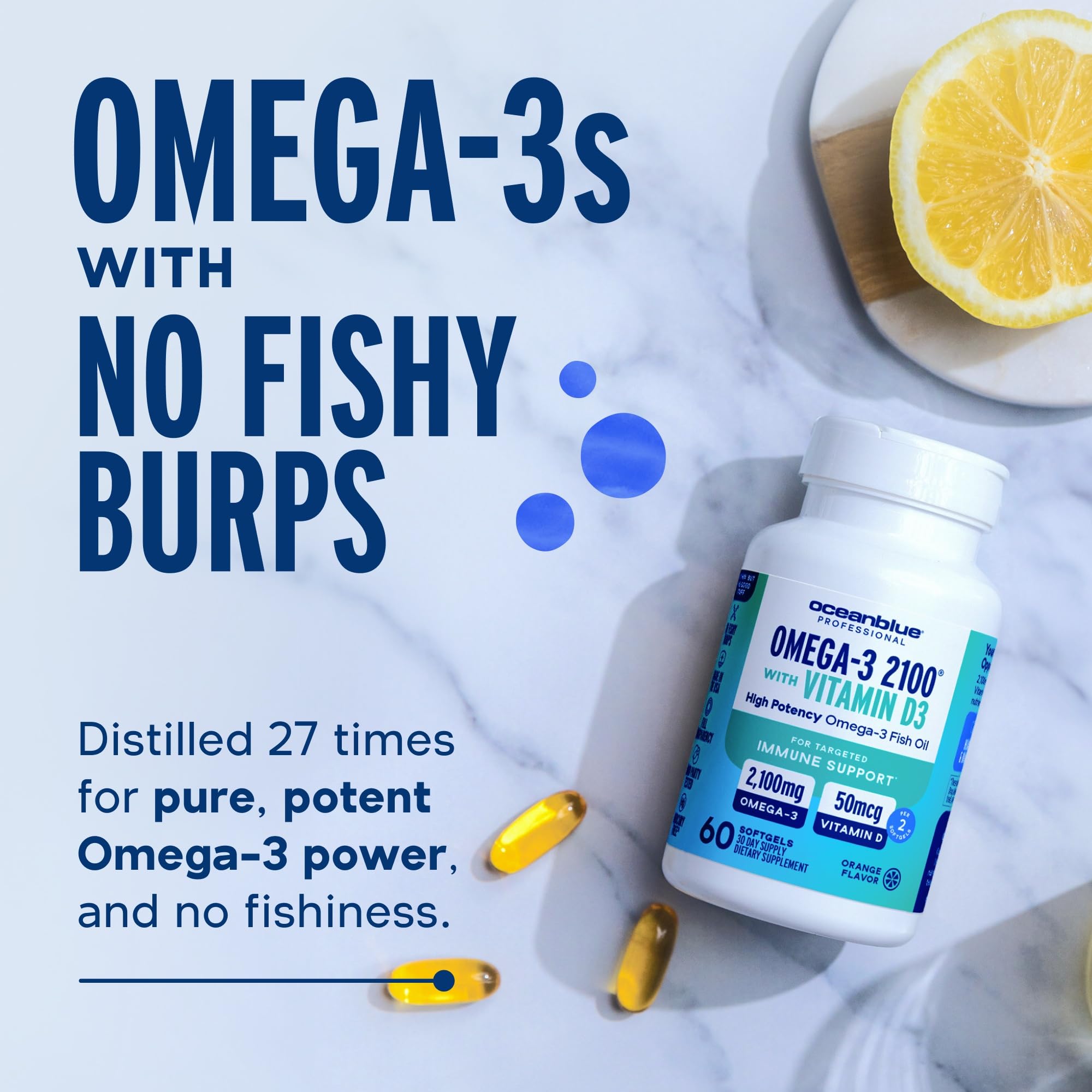 Oceanblue Omega-3 2100 flacon D3 en avant