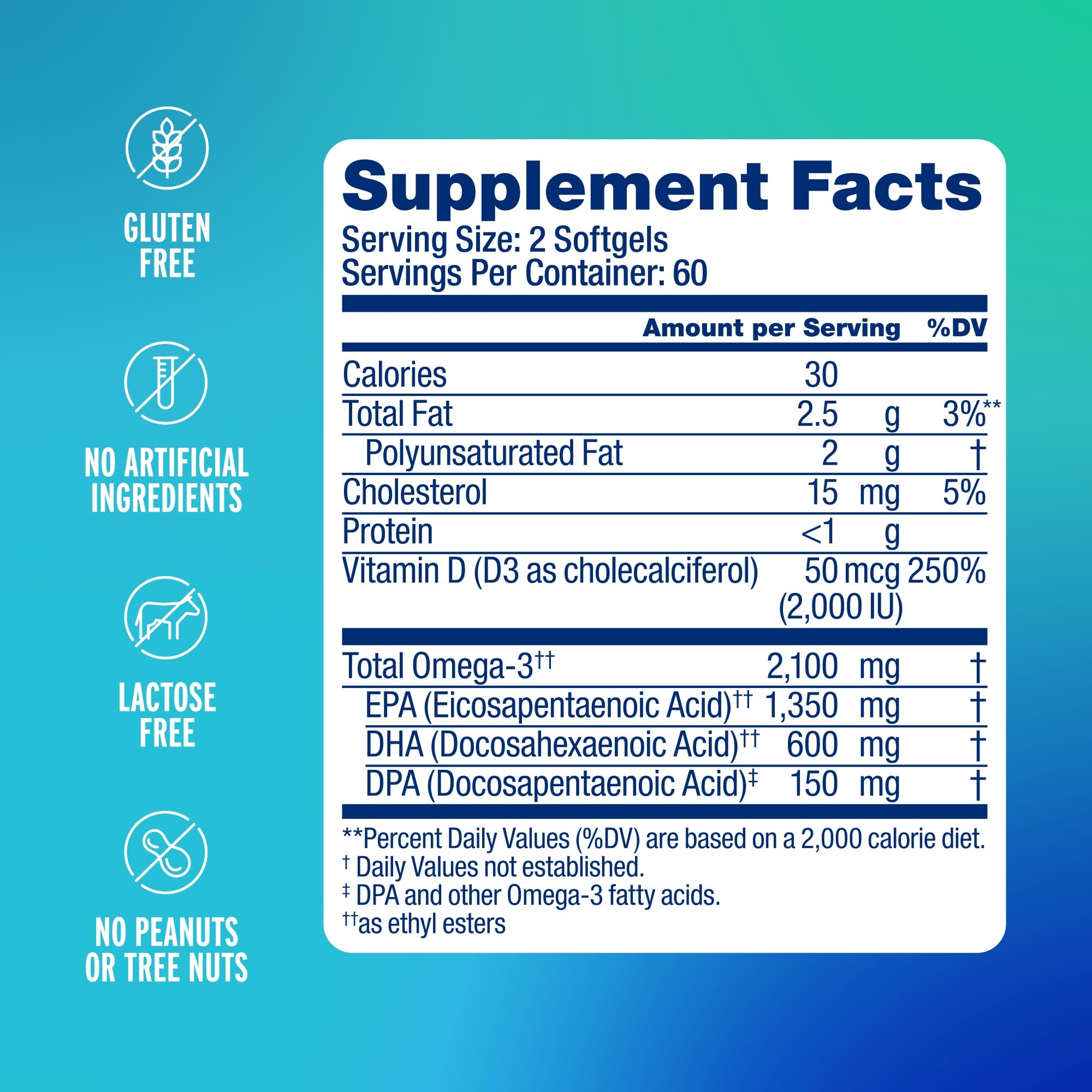 Oceanblue Omega-3 2100 pilules orange aromatisées pour routine quotidienne