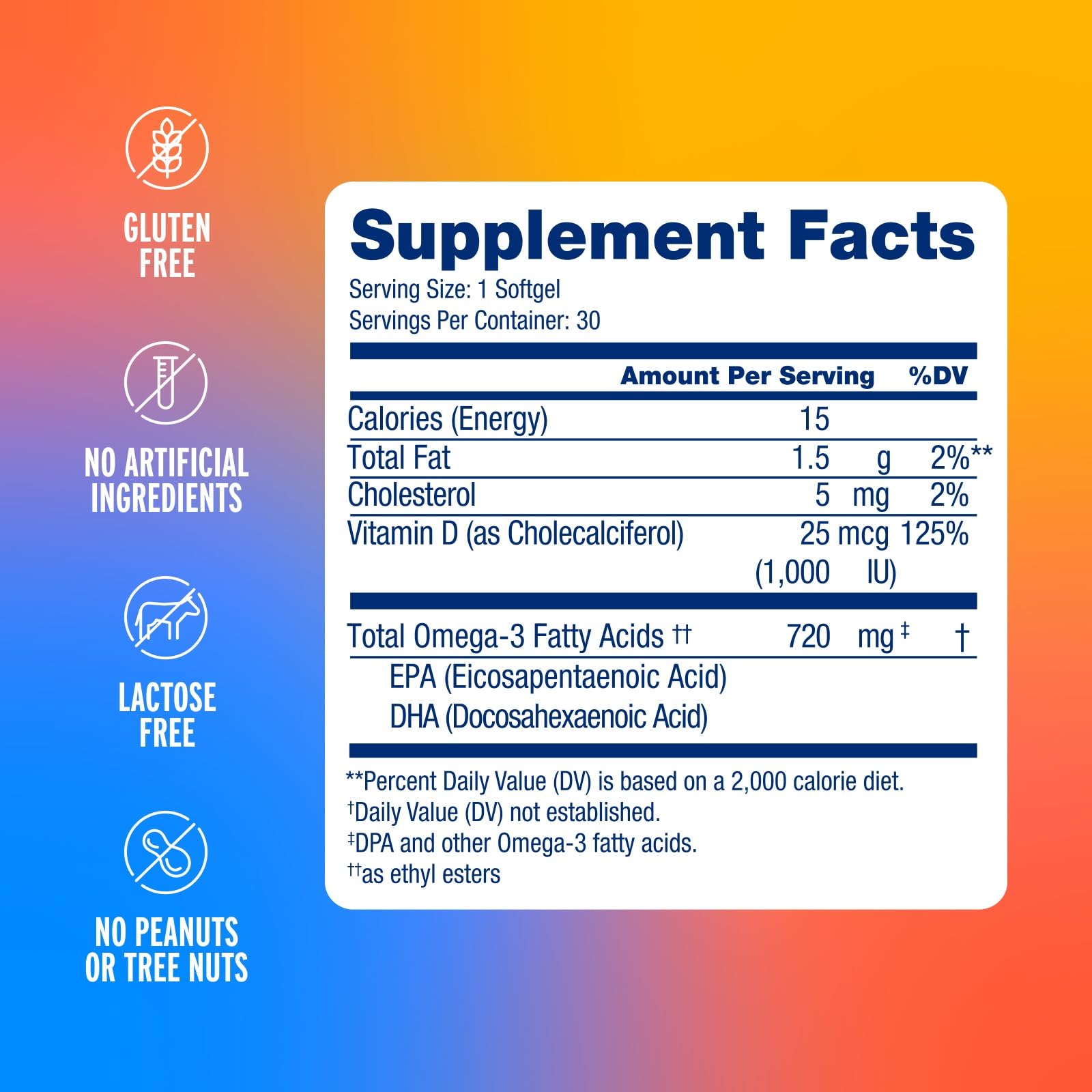 Oceanblue Omega3: Capsules molles parfum orange, sans arrière-goût