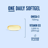 Oceanblue Omega3: Etiquette orange, emballage clair et informatif