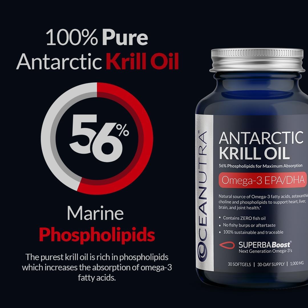 Oceanutra pilules krill 1000mg: dose quotidienne pratique et facile.