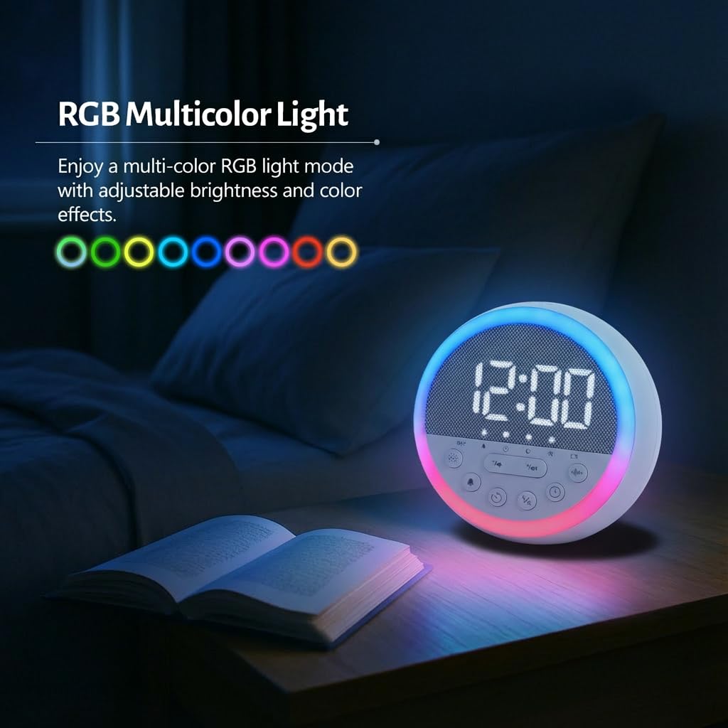 Alarme personnalisable Ocest avec snooze et minuteur sieste pratique.