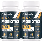 Ocshesally: bouteille de capsules probiotiques pour homme, soutien potentiel à l'équilibre intestinal.