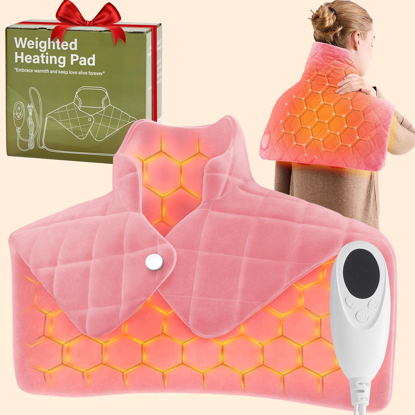 Coussin OCTROT rose pour le cou, chaleur ciblée et confort.