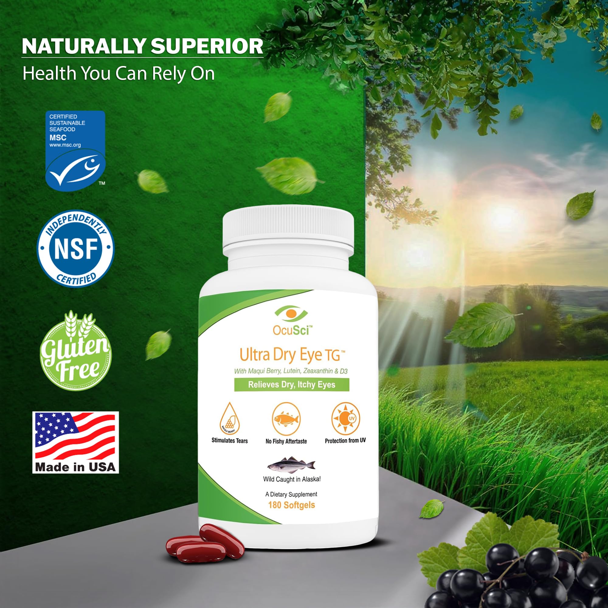 OcuSci vitamine D3 et B12, énergie et concentration