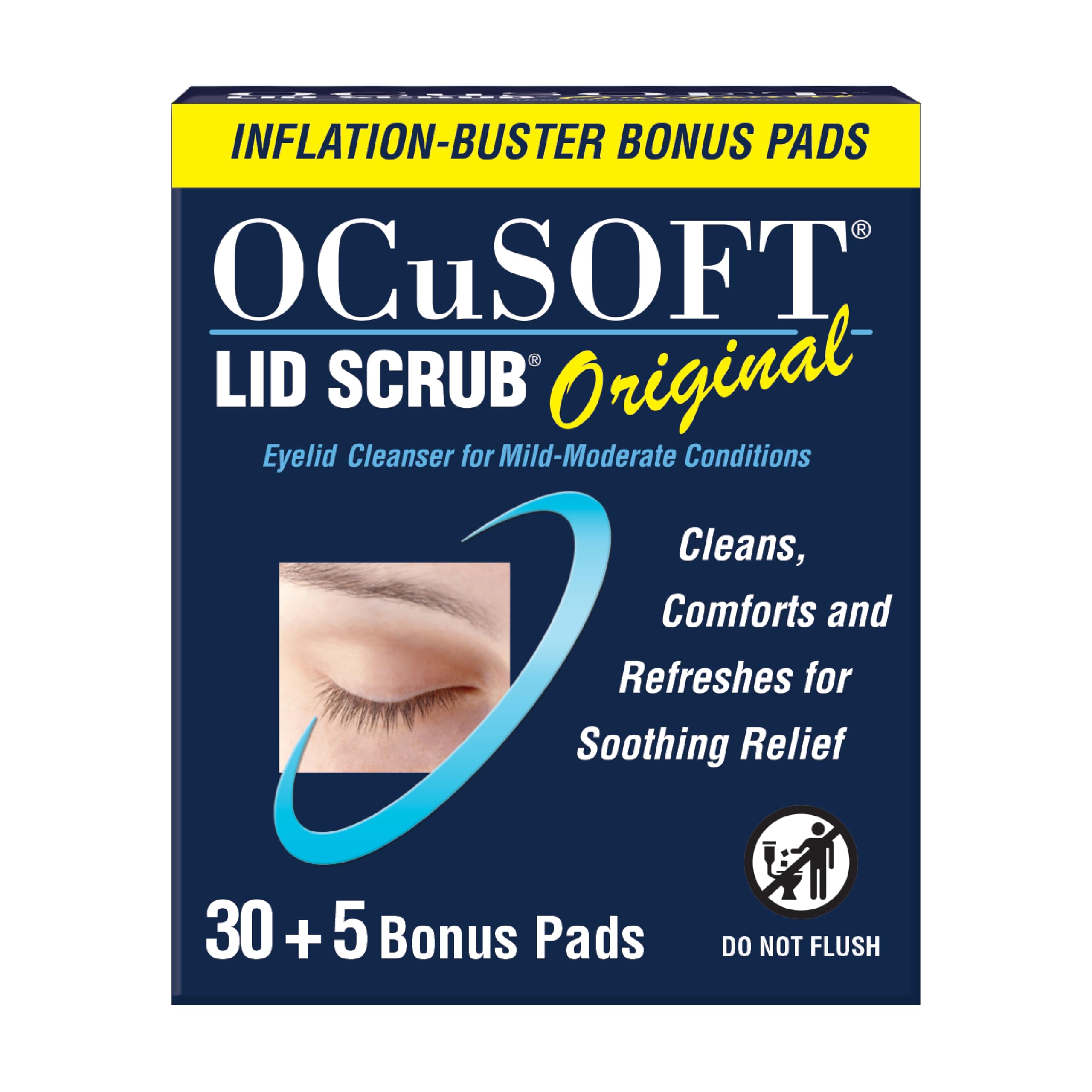 OCuSOFT nettoyant paupières Original, tampons faciles pour une routine quotidienne en douceur.
