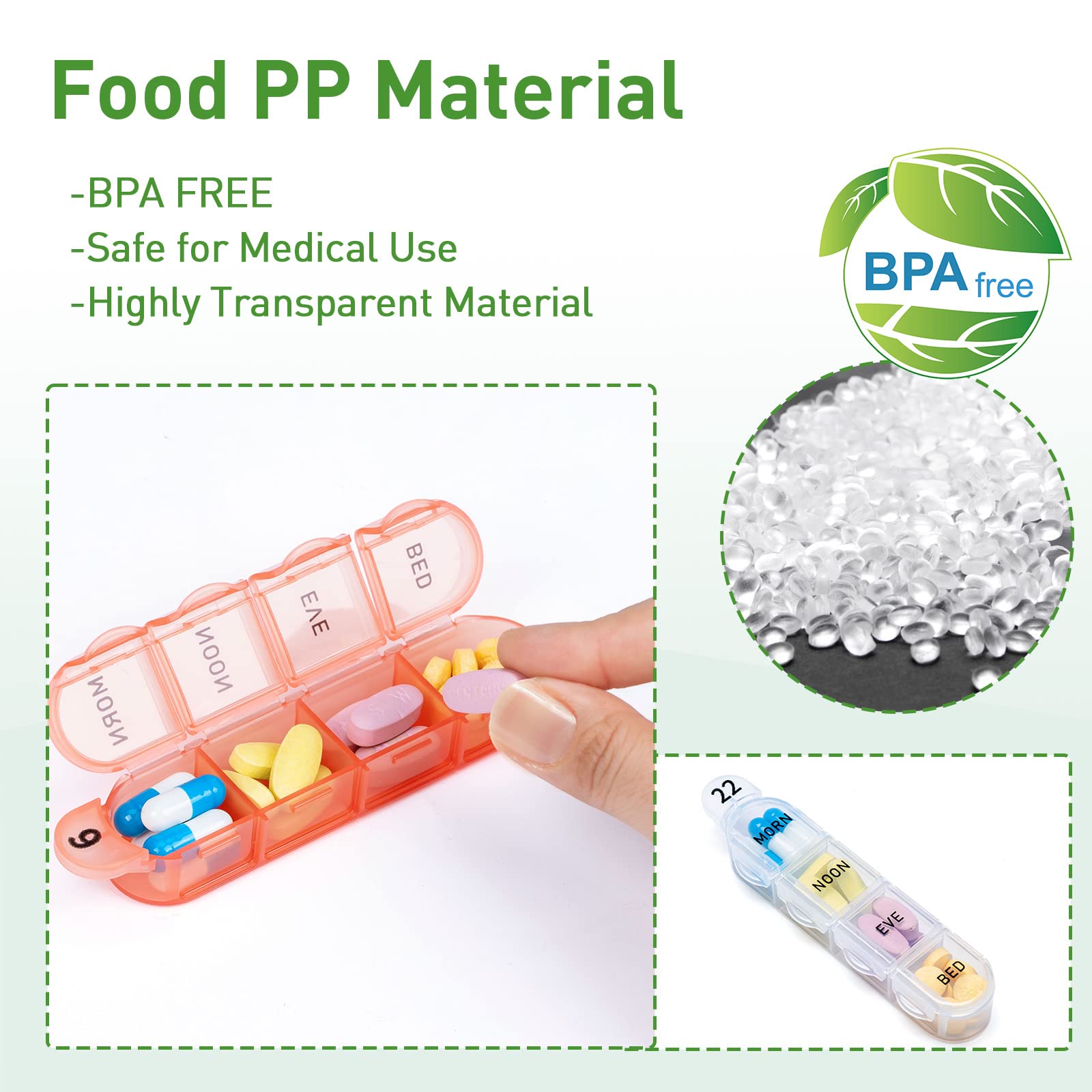 Odaro materiau sans BPA translucide favorise une traçabilité visuelle.