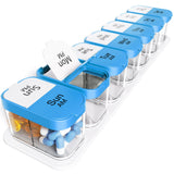 Odaro organiseur pilules semaine 7 jours bleu: rangement clair et pratique.