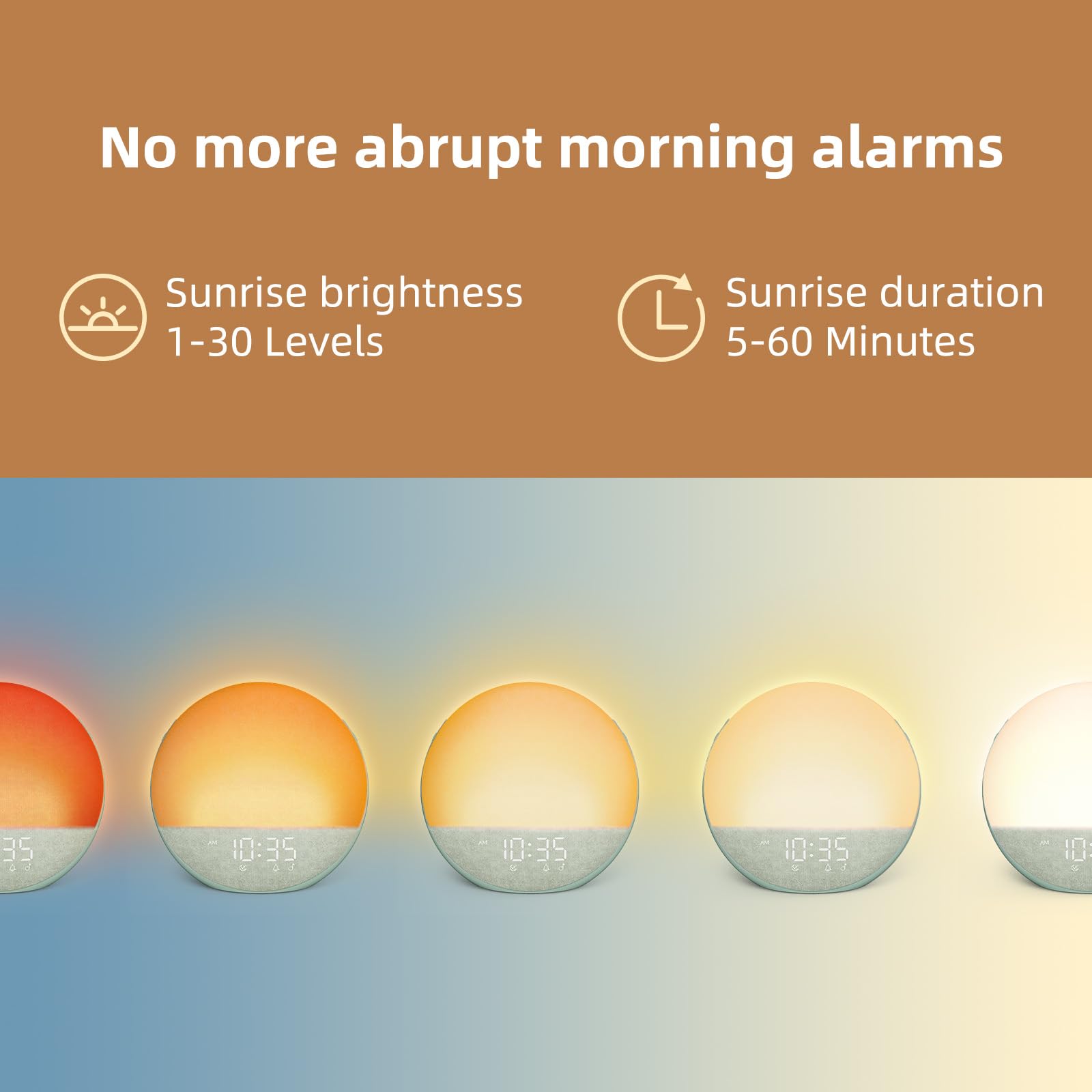 Odokee réveil avec 7 sonneries personnalisables pour le matin