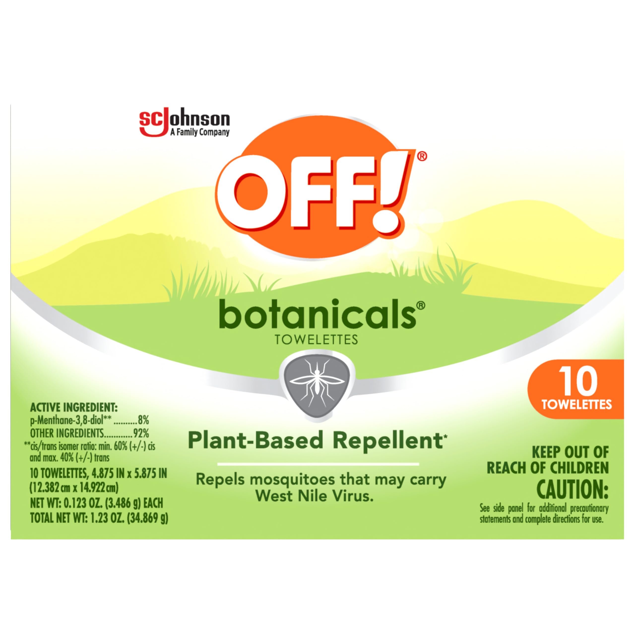 Lingette OFF! Botanicals individuelle prête à l'emploi pour applications rapides en plein air.