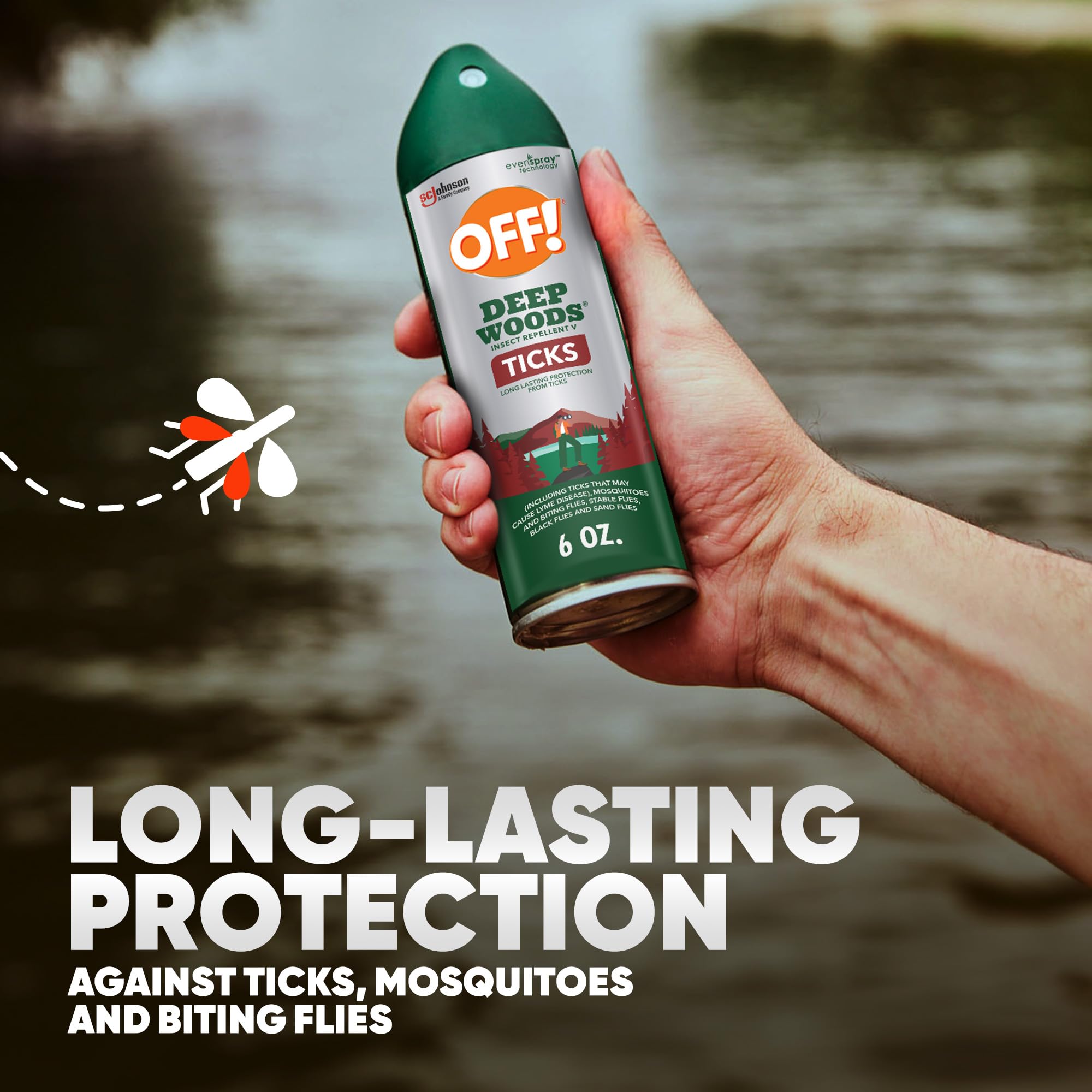OFF! Deep Woods, bouteille 6oz: protection durable contre moustiques et tiques