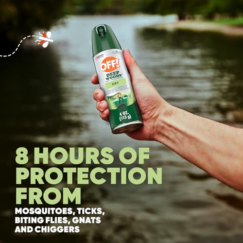 OFF! Deep Woods Dry Aérosol – parfait pour la pêche, protège contre les moustiques près de l'eau.