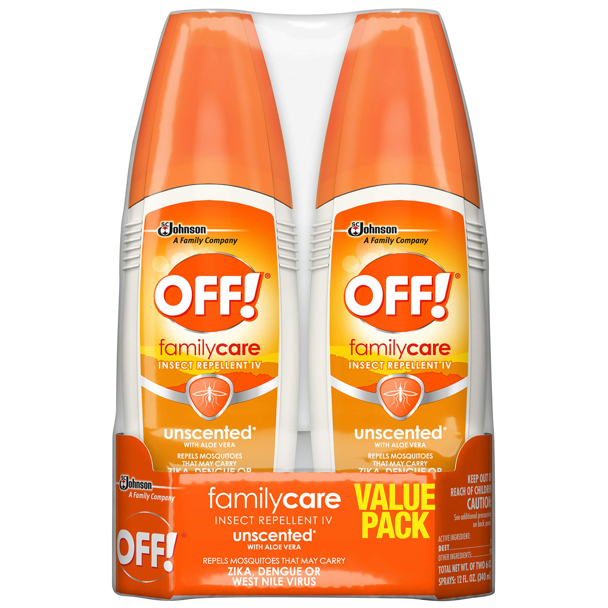 OFF! FamilyCare Spritz – bouteille sans parfum pour une protection légère en plein air.
