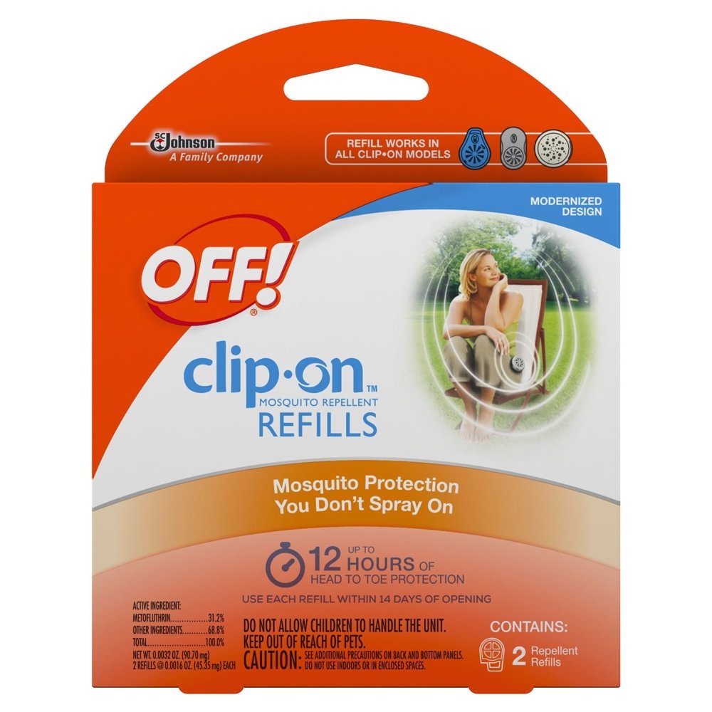 Clip-On OFF! avec ventilateur rotatif silencieux diffusant le répulsif.
