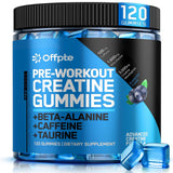 Gommes OFFPTE pré-entraînement goût myrtille pour énergie et concentration.