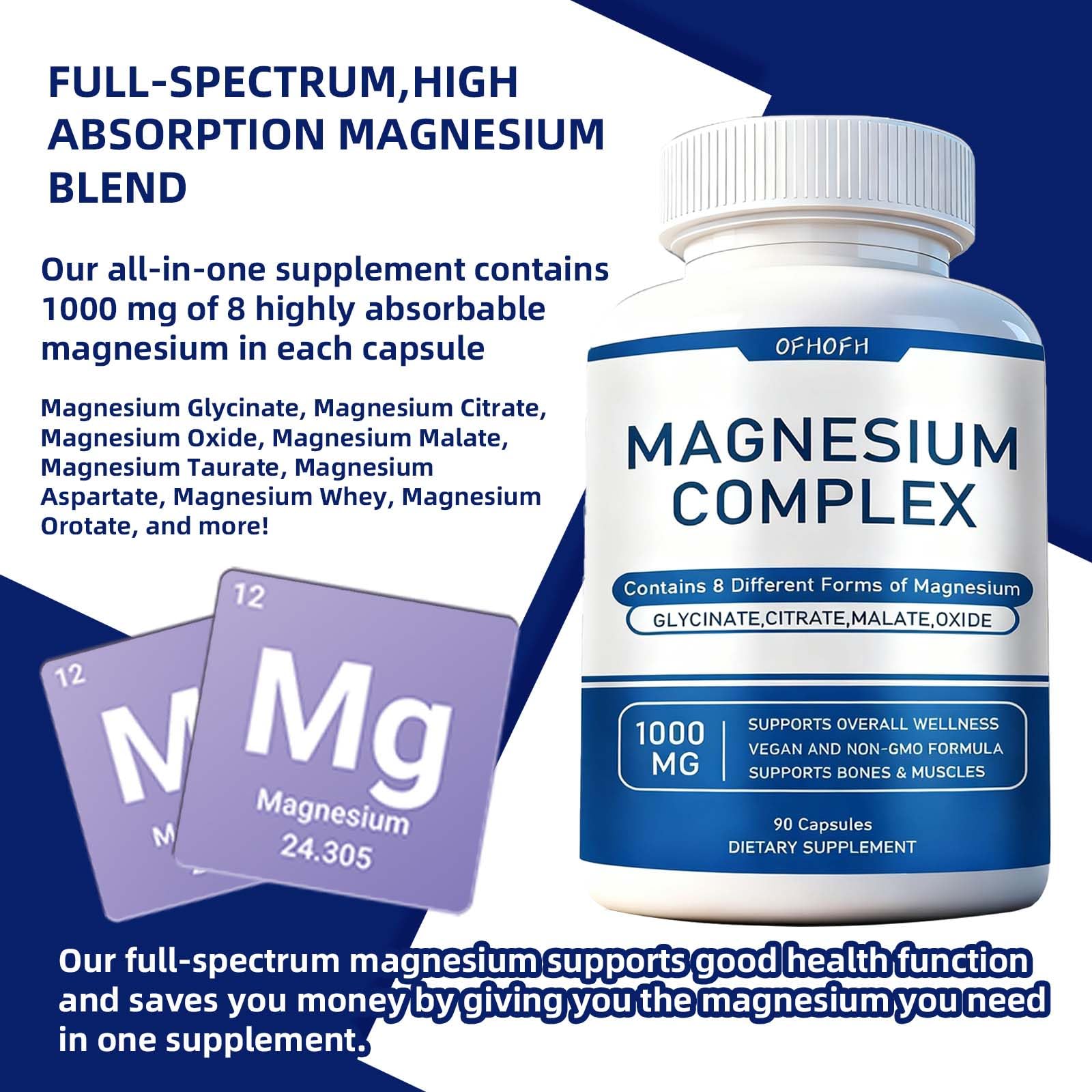 OFHOFH Magnésium, énergie et vitalité jour après jour pour la routine.