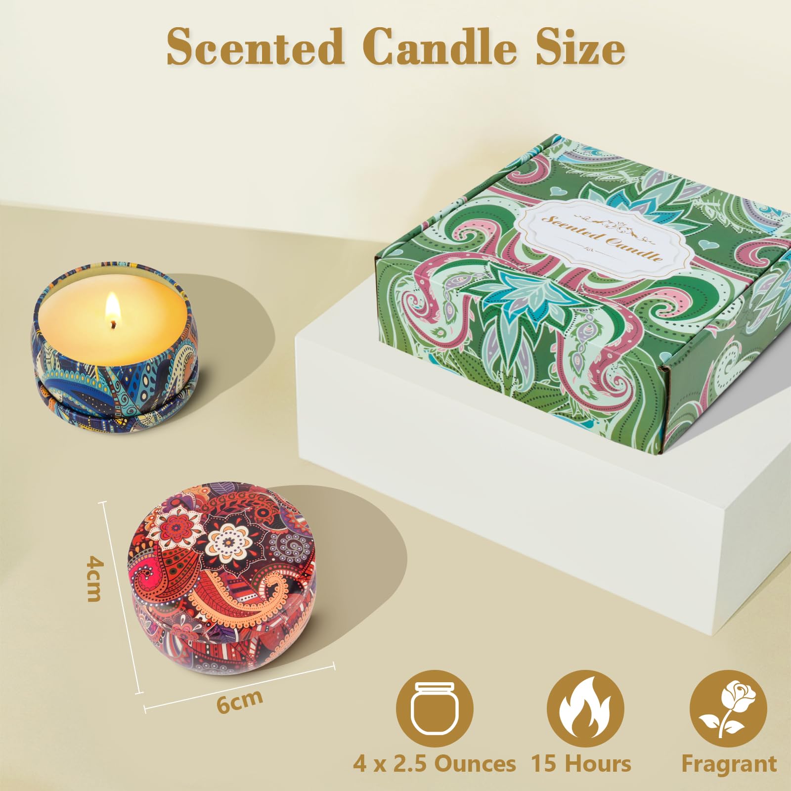 OFUN bougies deco en pot reutilisable pour rangement