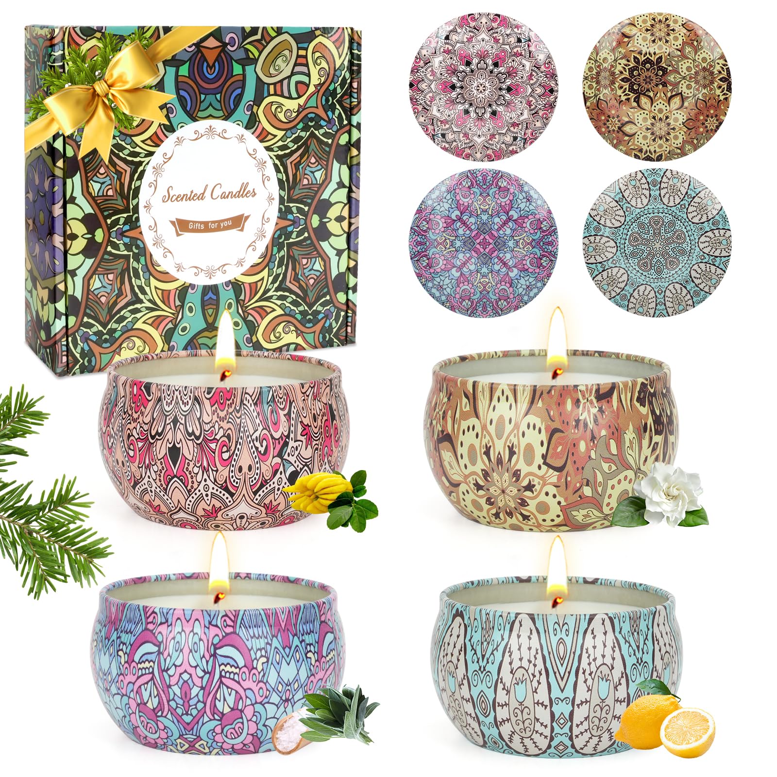 OFUN ensemble 4 pièces, coffret cadeau élégant pour créer une ambiance chaleureuse.