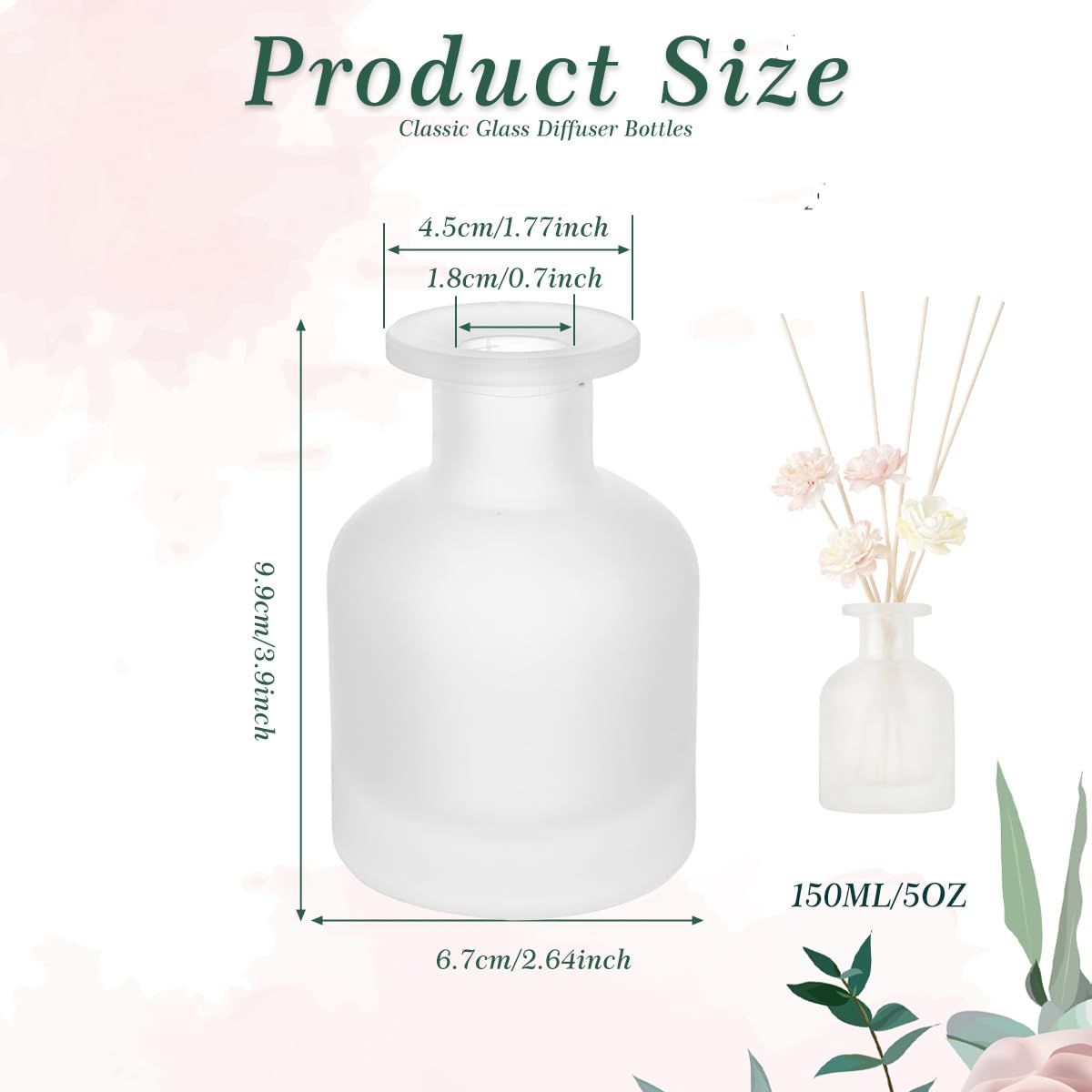 Diffuseur vide OHEETU avec verre blanc mat, base lourde pour stabilité durable.