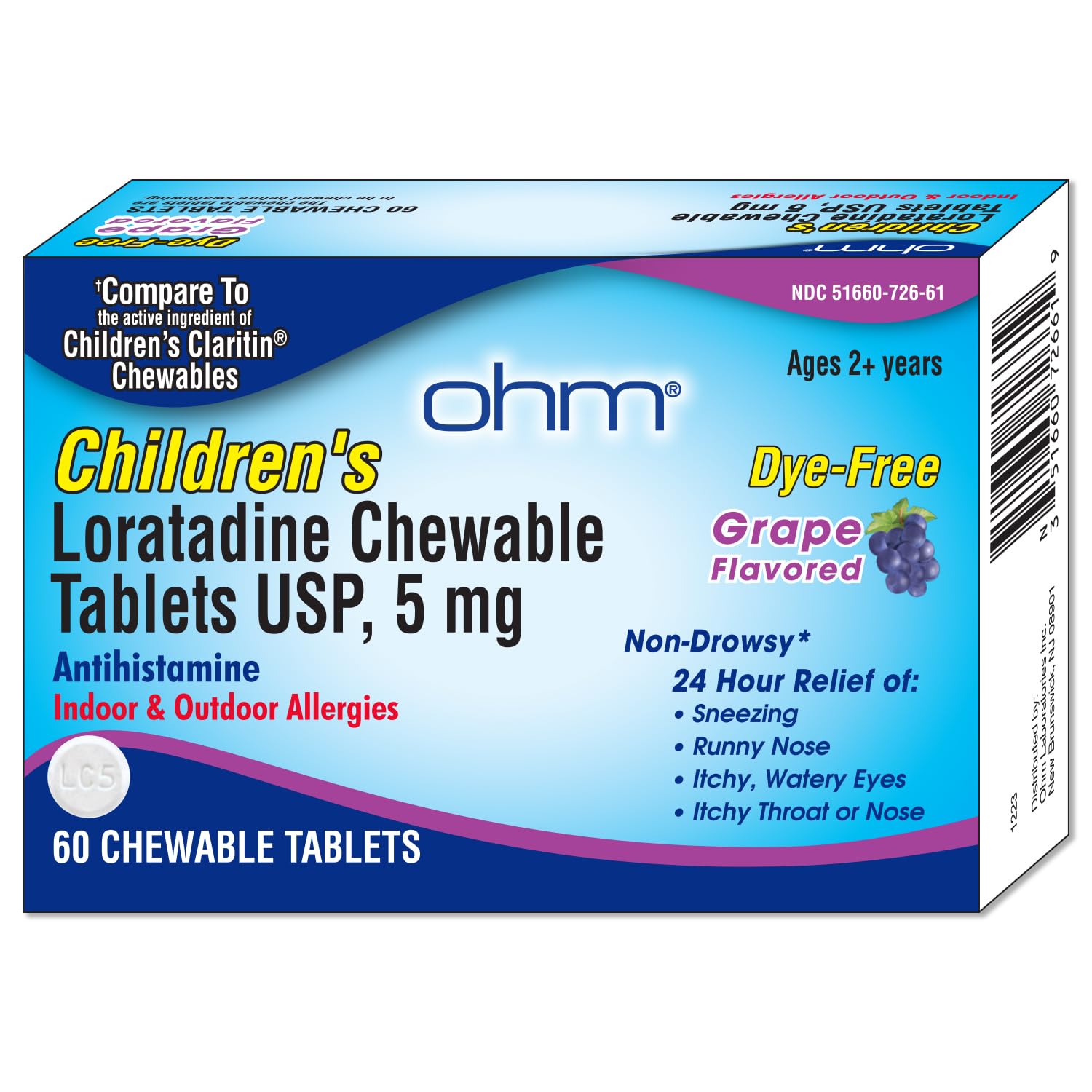 Ohm Enfants – pastilles sans colorants pour allergies saisonnières, format pratique
