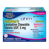 Ohm Loratadine enfant, gomme bubblegum : comprimés goût agréable, relief allergie sans somnolence.