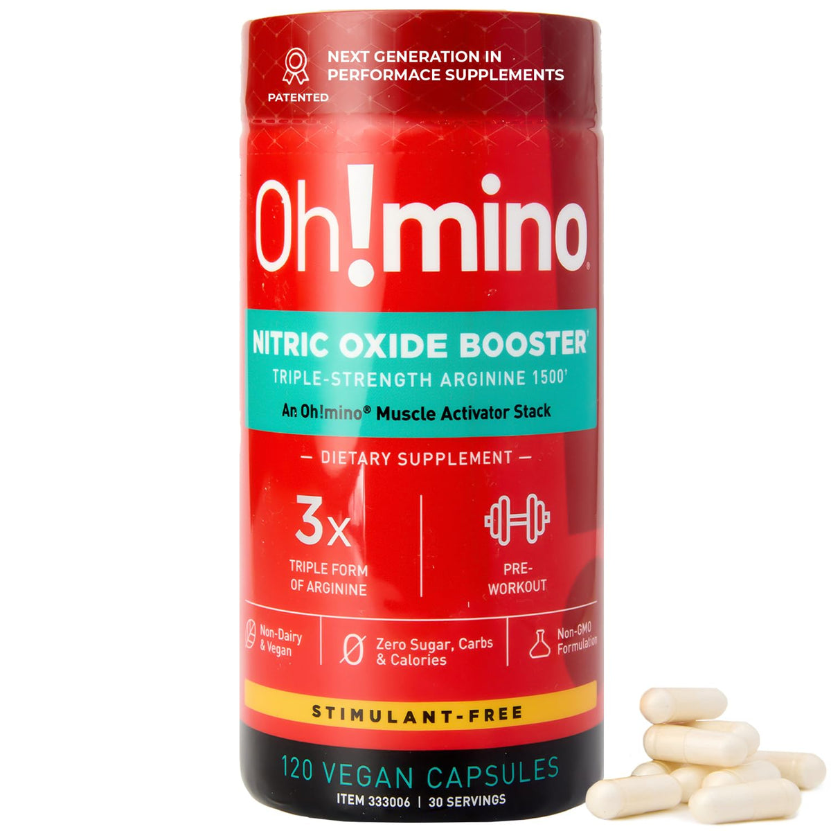 Oh!mino L-Arginine Nitrique bouteille énergie: énergie durable pendant l entraînement
