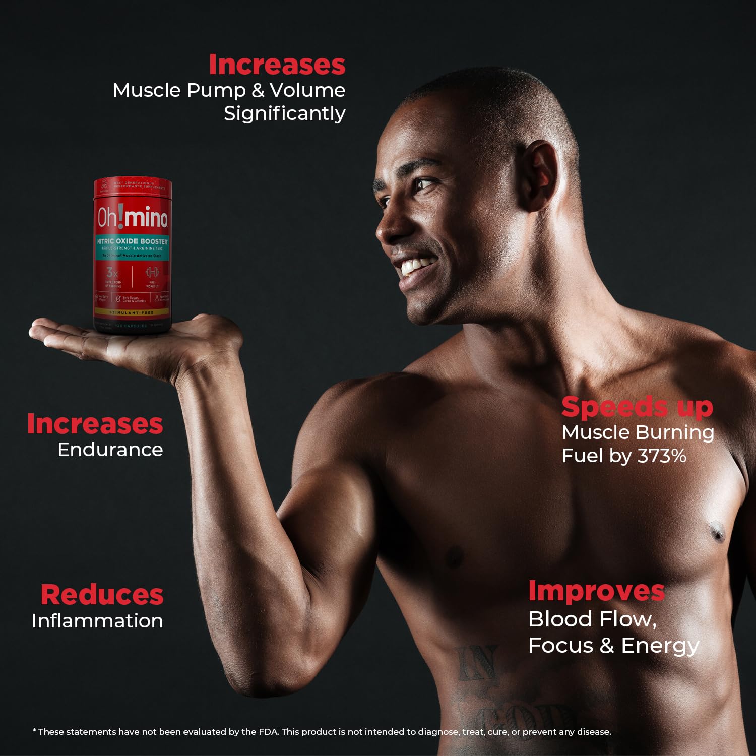 Oh!mino L-Arginine Nitrique: meilleure circulation pour optimiser l entraînement