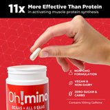Capsules caféinées Oh!mino pour booster concentration et endurance pendant l'entraînement.