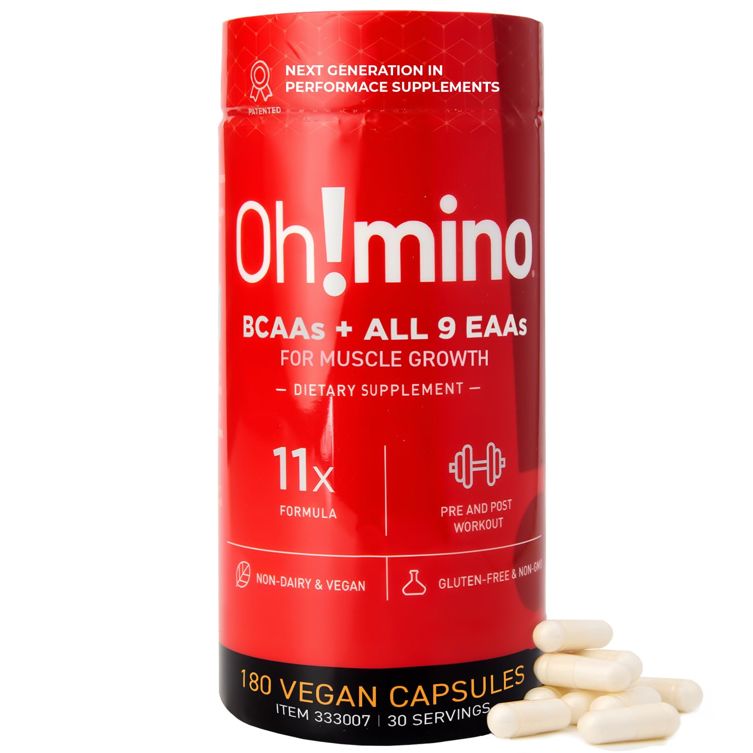 Oh!mino essentiels amino-acides en gélules pour énergie et récupération.