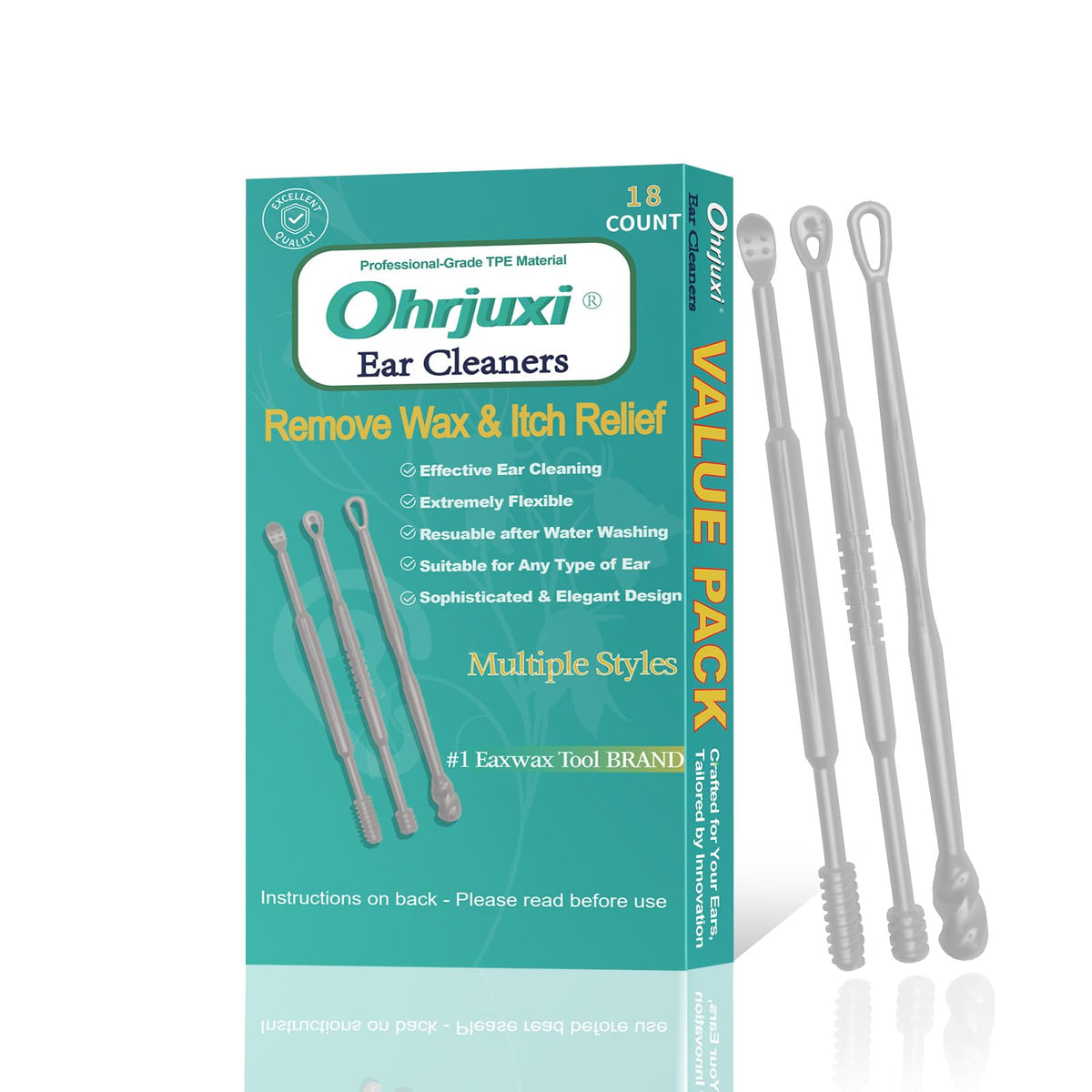 Ohrjuxi ensemble-nettoyage-oreilles: outils sûrs et précis pour un soin doux des oreilles.