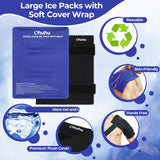 Ohuhu pack glace 14x11 avec sangles reglables, ajustement sûr et stable.