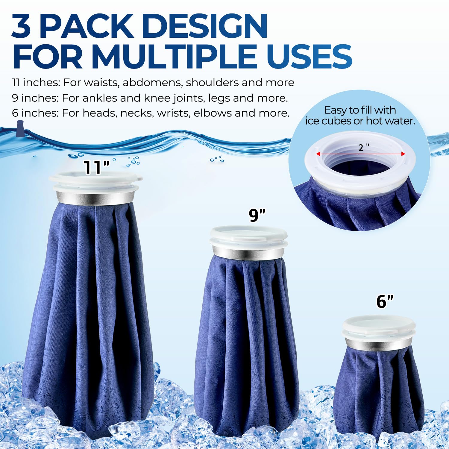 Ohuhu sac glace 9 pouces wrap: soulagement ciblé après activité physique.
