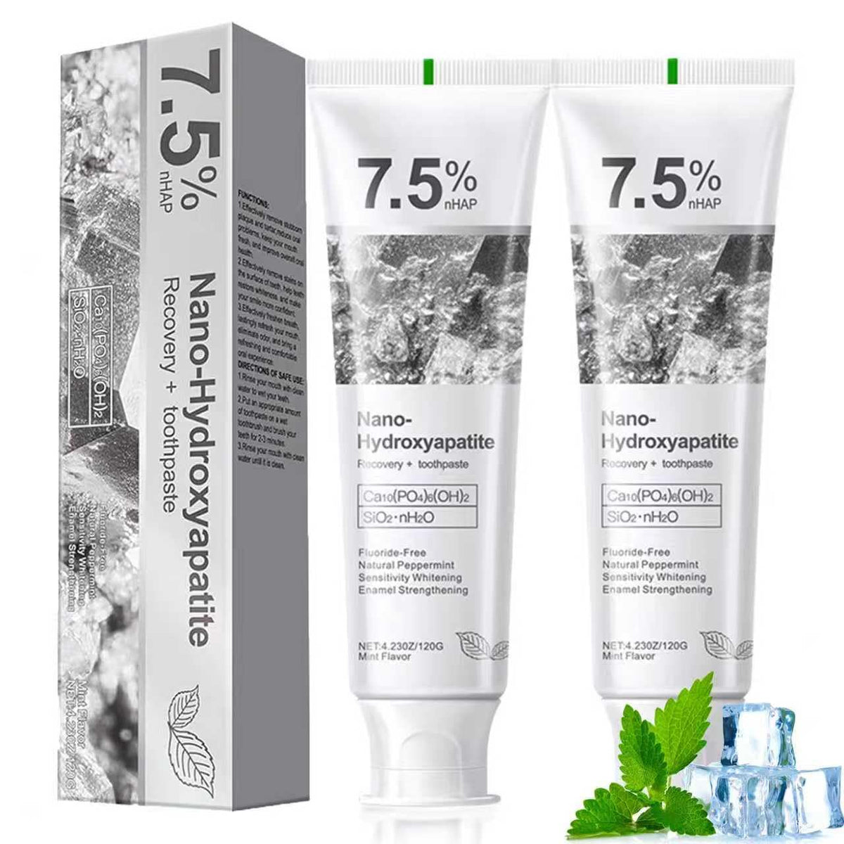 OHZH Hydroxyapatite, tube dentifrice, protège l'émail et réduit la sensibilité.