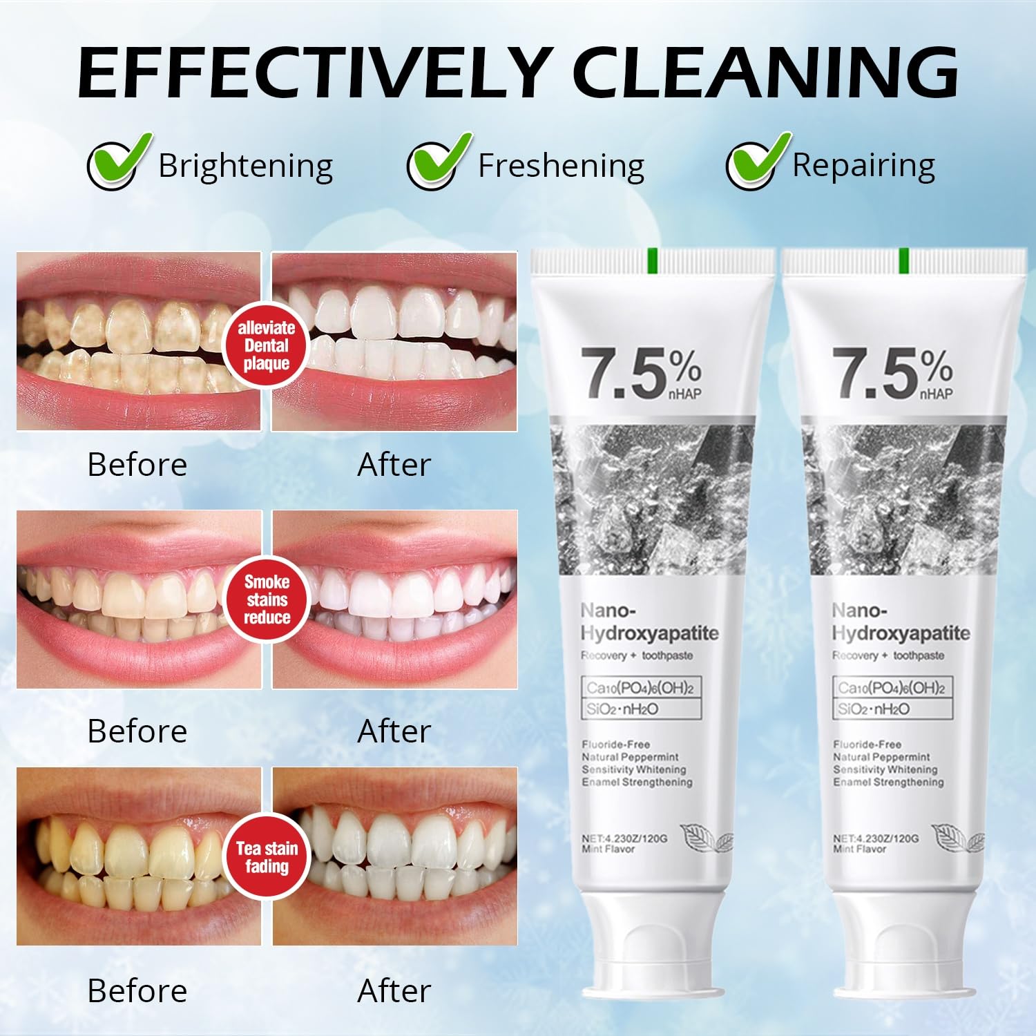 OHZH Dentifrice Menthe Naturelle, parfum frais et sensation de propreté.
