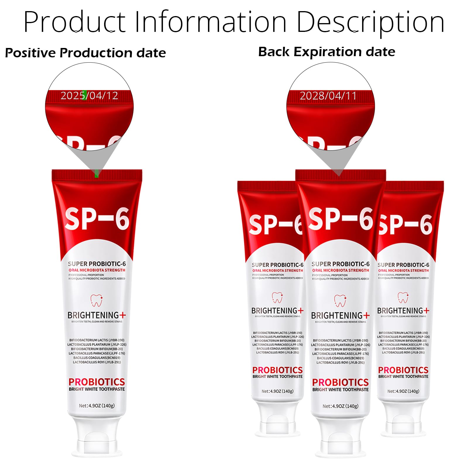 OHZH SP6 Probiotiques dentifrice - sensation de fraîcheur après brossage
